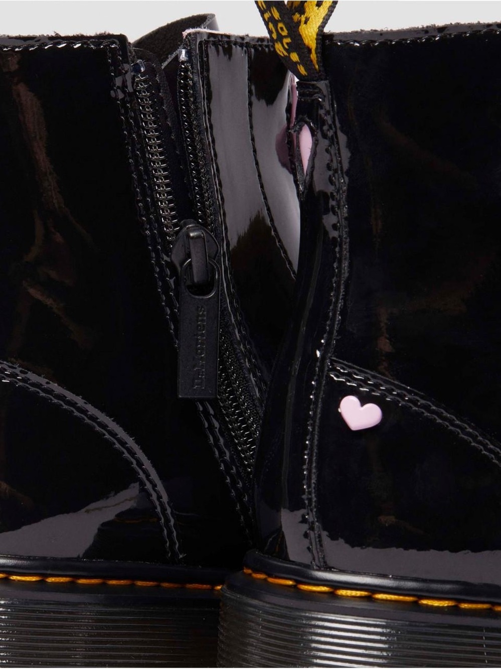 Dr. Martens JUNIOR HEART NAPPA PATENT LEATHER PULL-ON BOOTS - Picture 7 of 12